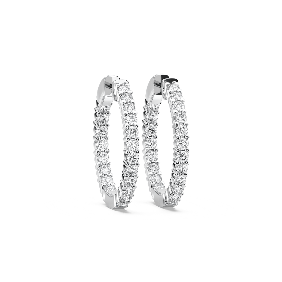 Inside Out Hoop Earrings - 14k White Gold (RTS)