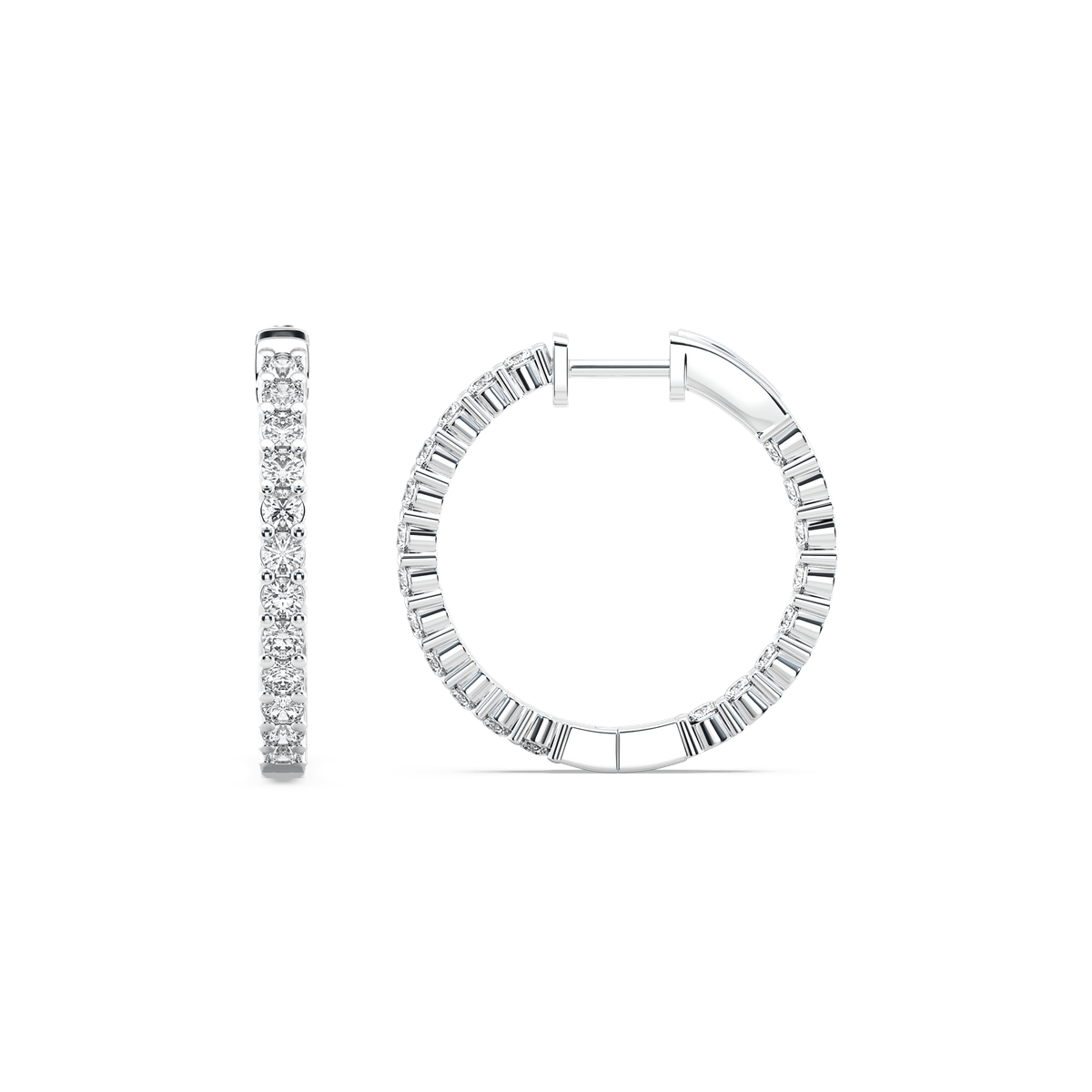 Inside Out Hoop Earrings - 14k White Gold (RTS)