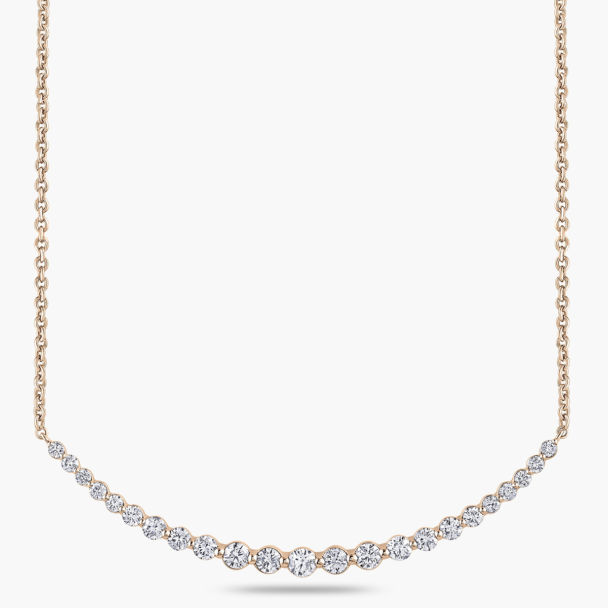 Graduated Shared Prong Necklace