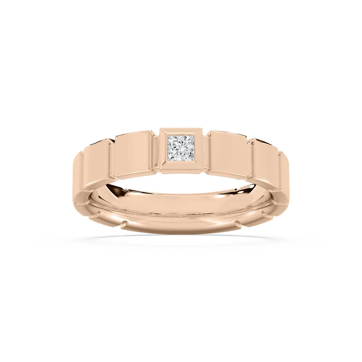 Liam Square Cut Band in Rose Gold
