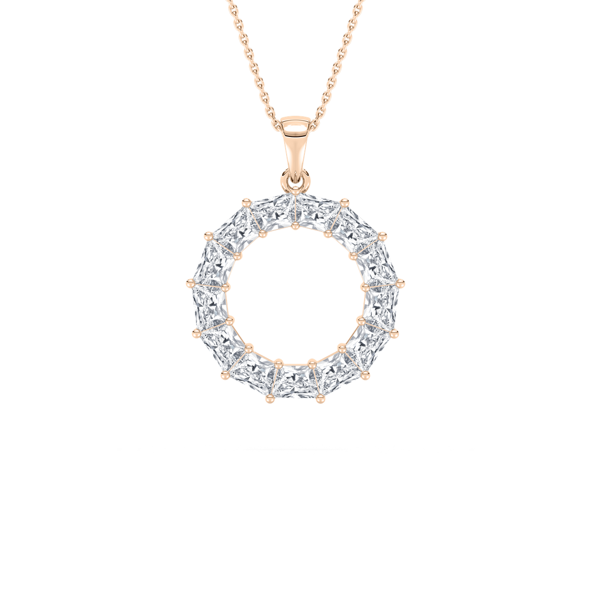 Looking Glass Circle Necklace in Rose Gold