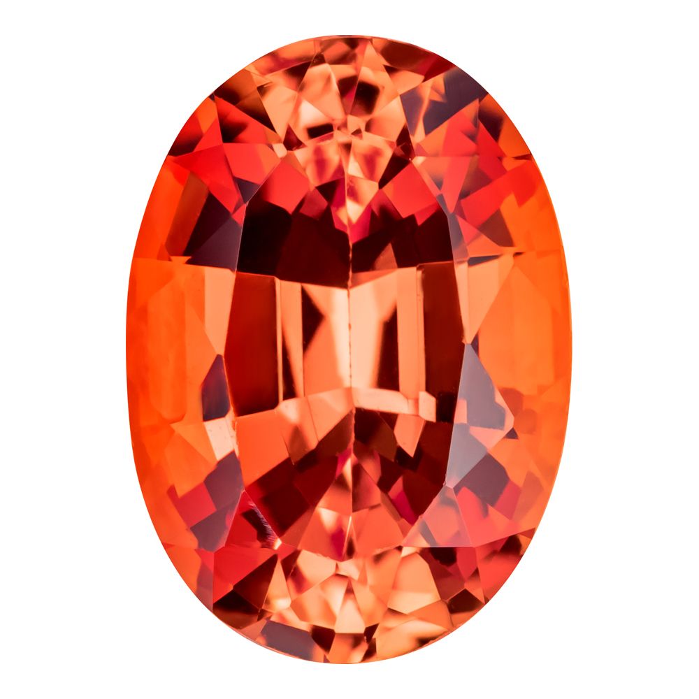 7.40 Carat Oval Cut Lab-Created Padparadscha