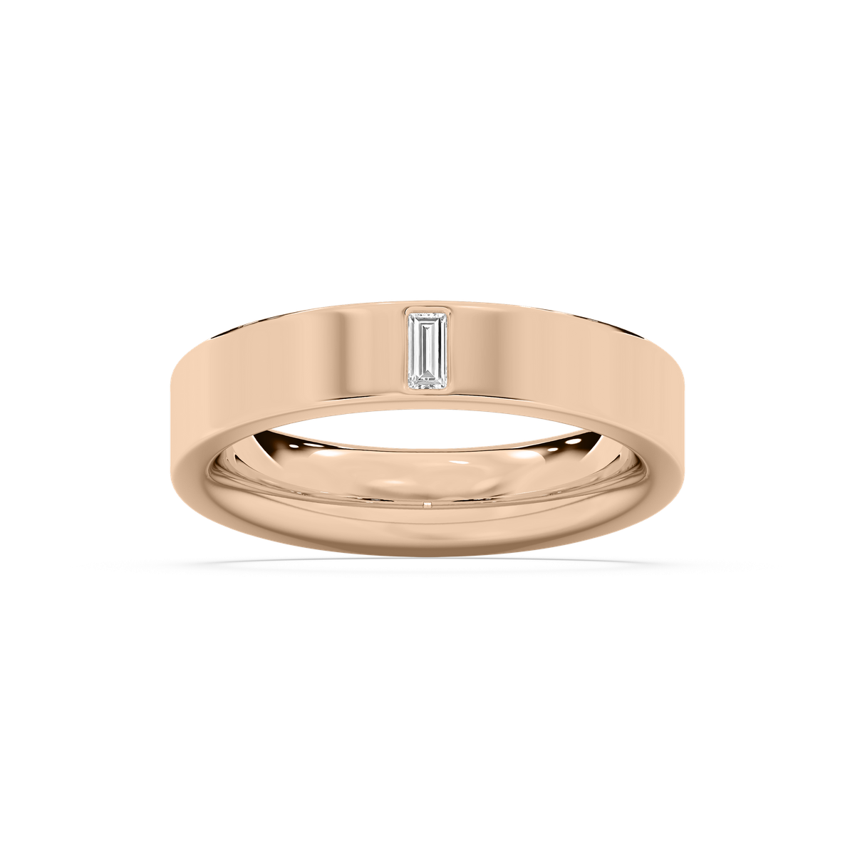 Lucas Flat Edge Band in Rose Gold