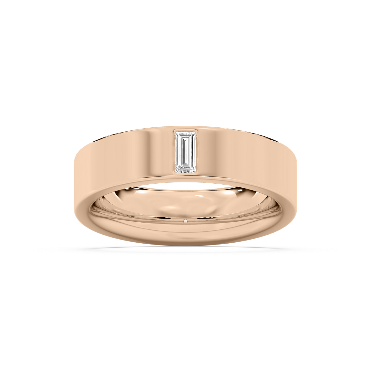 Lucas Flat Edge Finish Band in Rose Gold