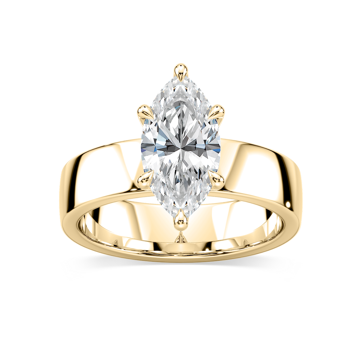 Maya Marquise Lab Grown Diamond 5mm Cigar Band Solitaire