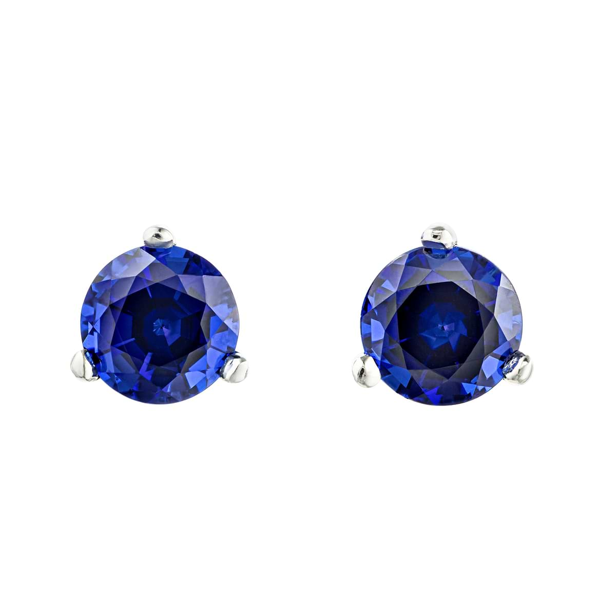 Blue Sapphire Martini Stud Earrings