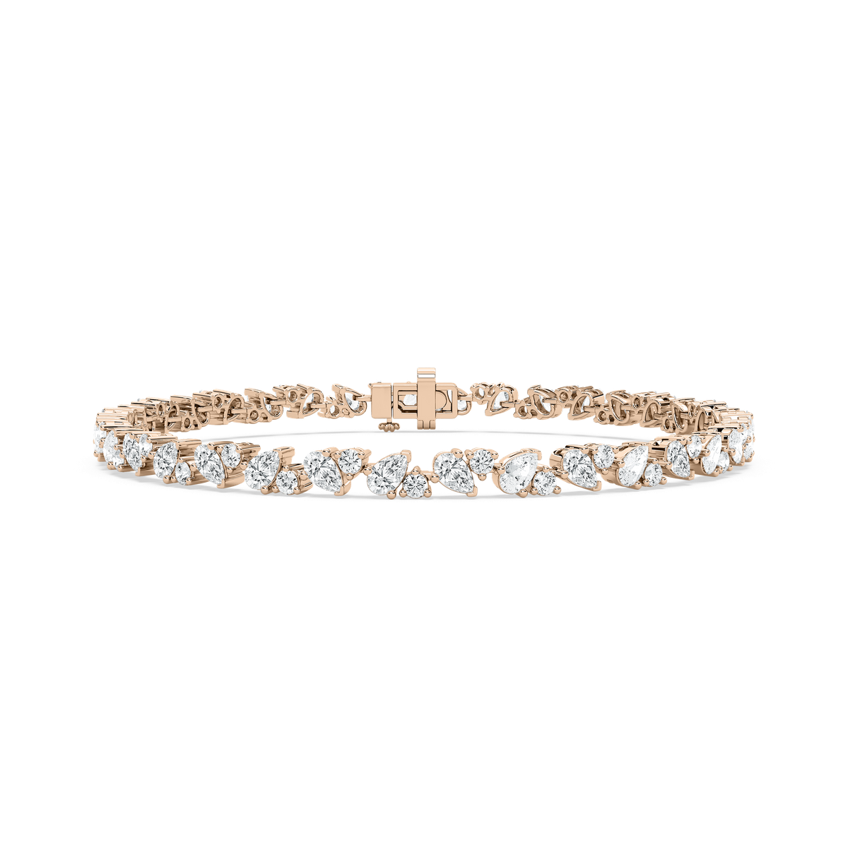 Pear and Round Diamond Tennis Bracelet