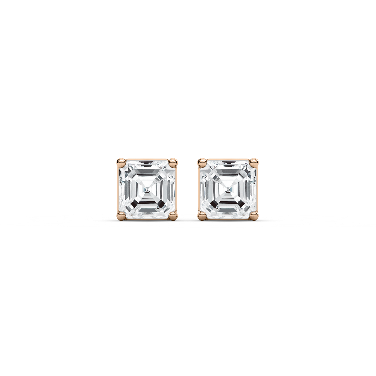 Square Emerald Cut Stud Earrings