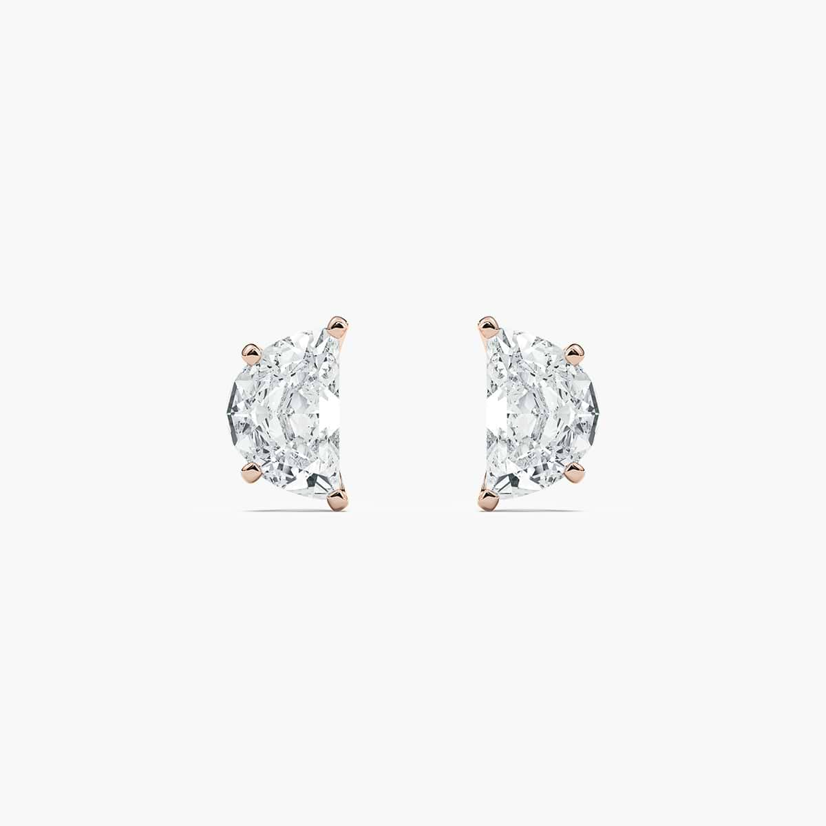 Half Moon Lab Grown Diamond Stud Earrings