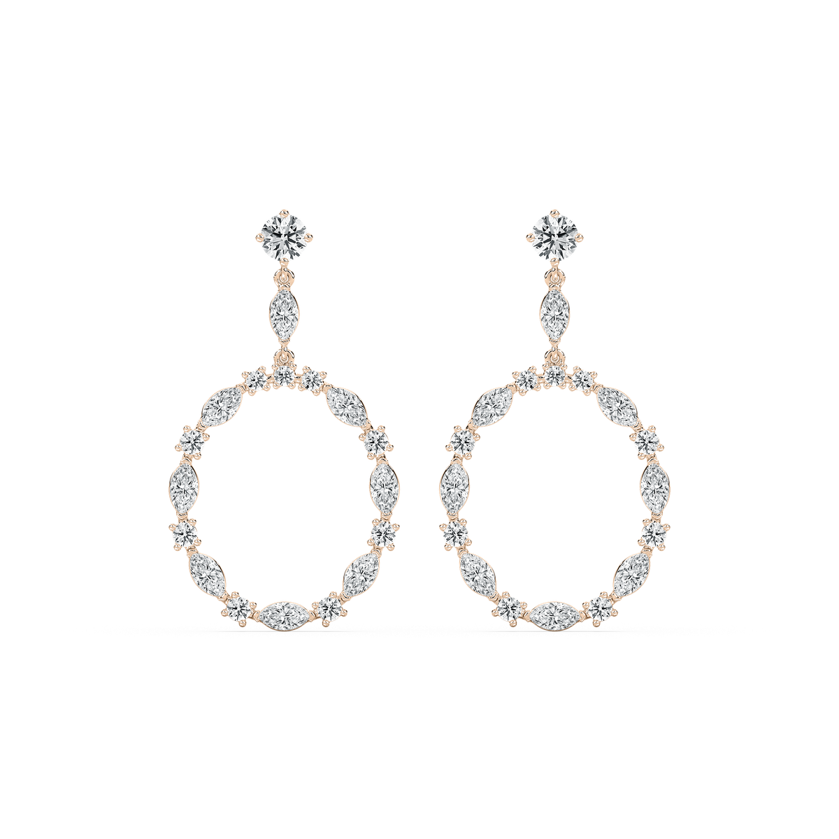 Marquise Circle Drop Earrings