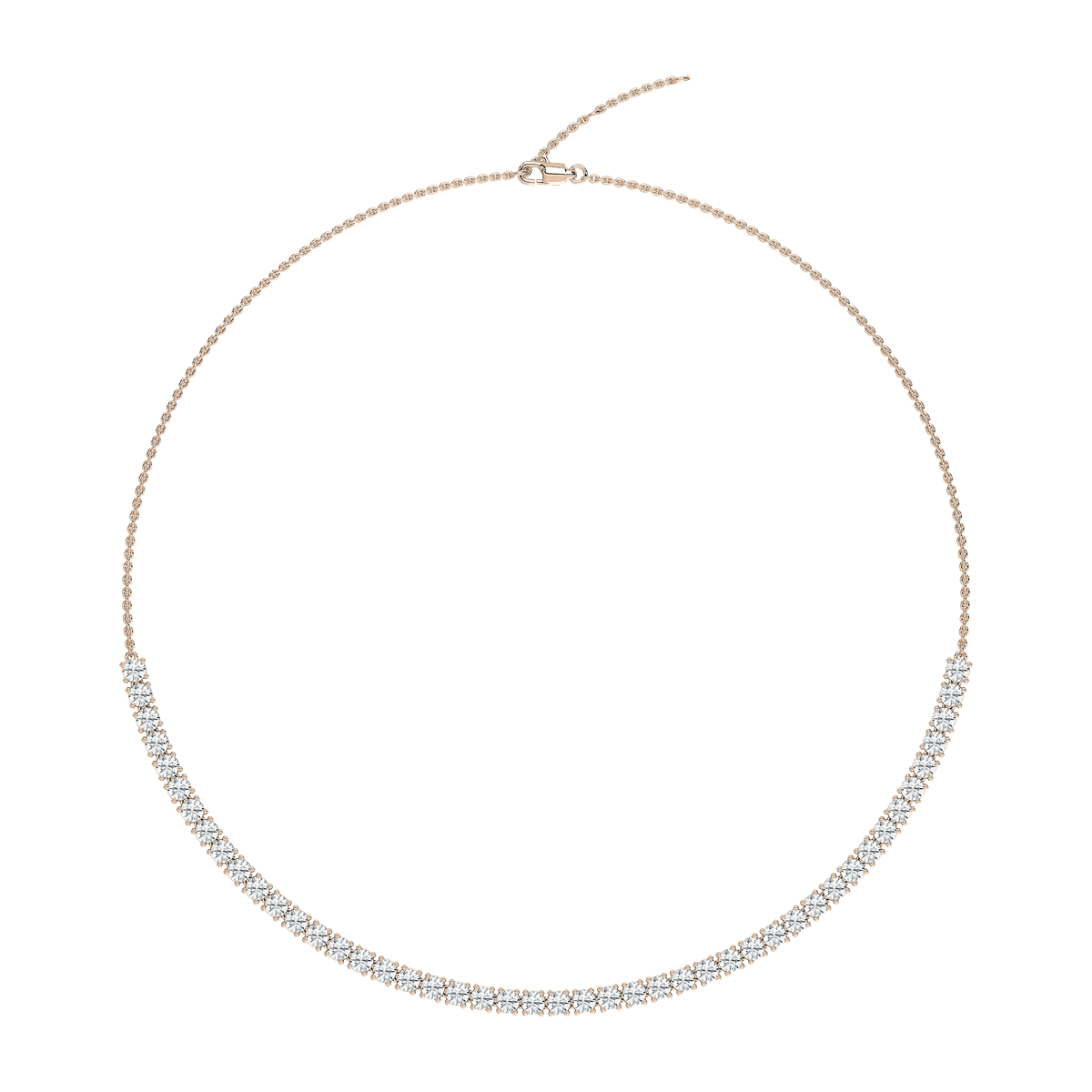 Half Diamond Tennis Necklace