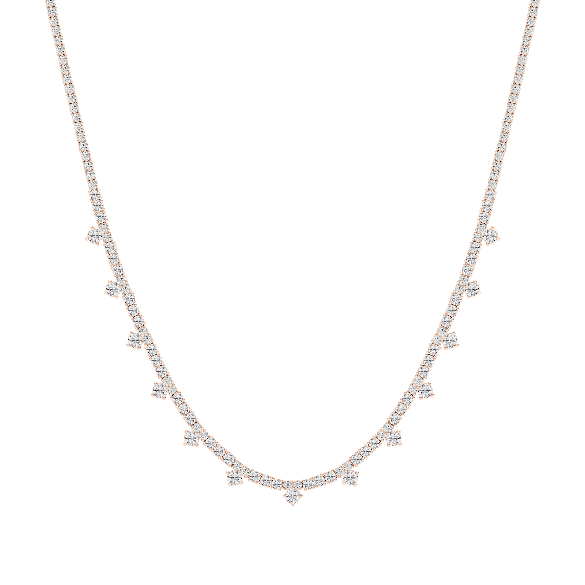 Diamond Tennis Necklace with Dangles