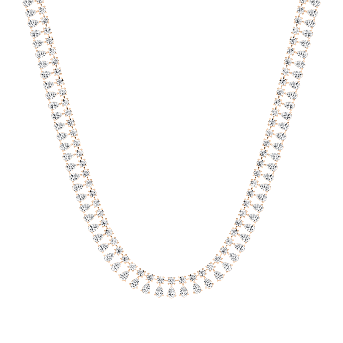 Round and Pear Diamond Eternity Necklace