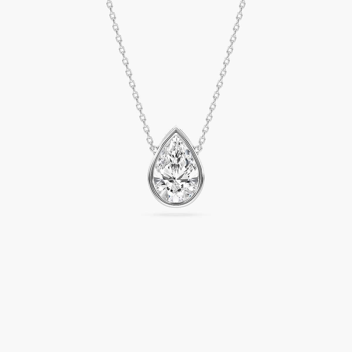 Bezel Pendant - Pear 0.53ct Lab-Grown Diamond (RTS)