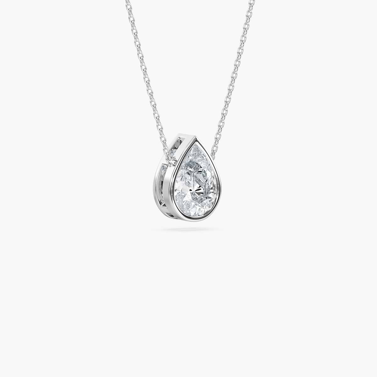 Bezel Pendant - Pear 0.53ct Lab-Grown Diamond (RTS)
