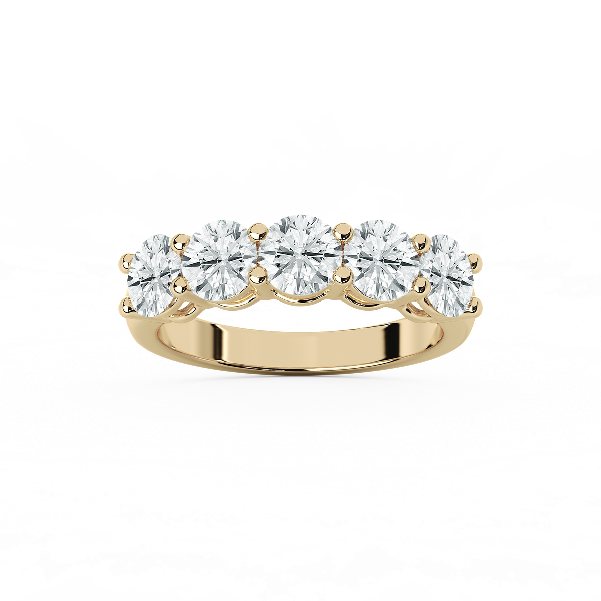 Luka Lab Grown Diamond Five Stone Shared Prong Anniversary Band