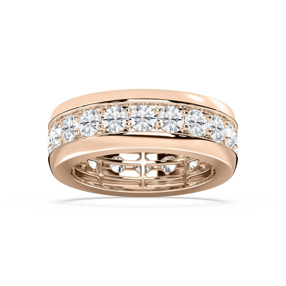 Matteo 4 ⅕ ctw Round Lab Grown Diamond 8.50mm Channel Mens Wedding Band