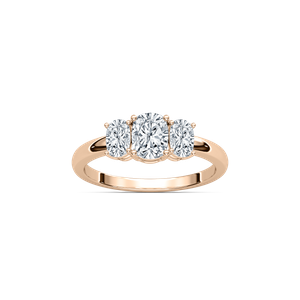 Classic Cushion Three Stone Ring