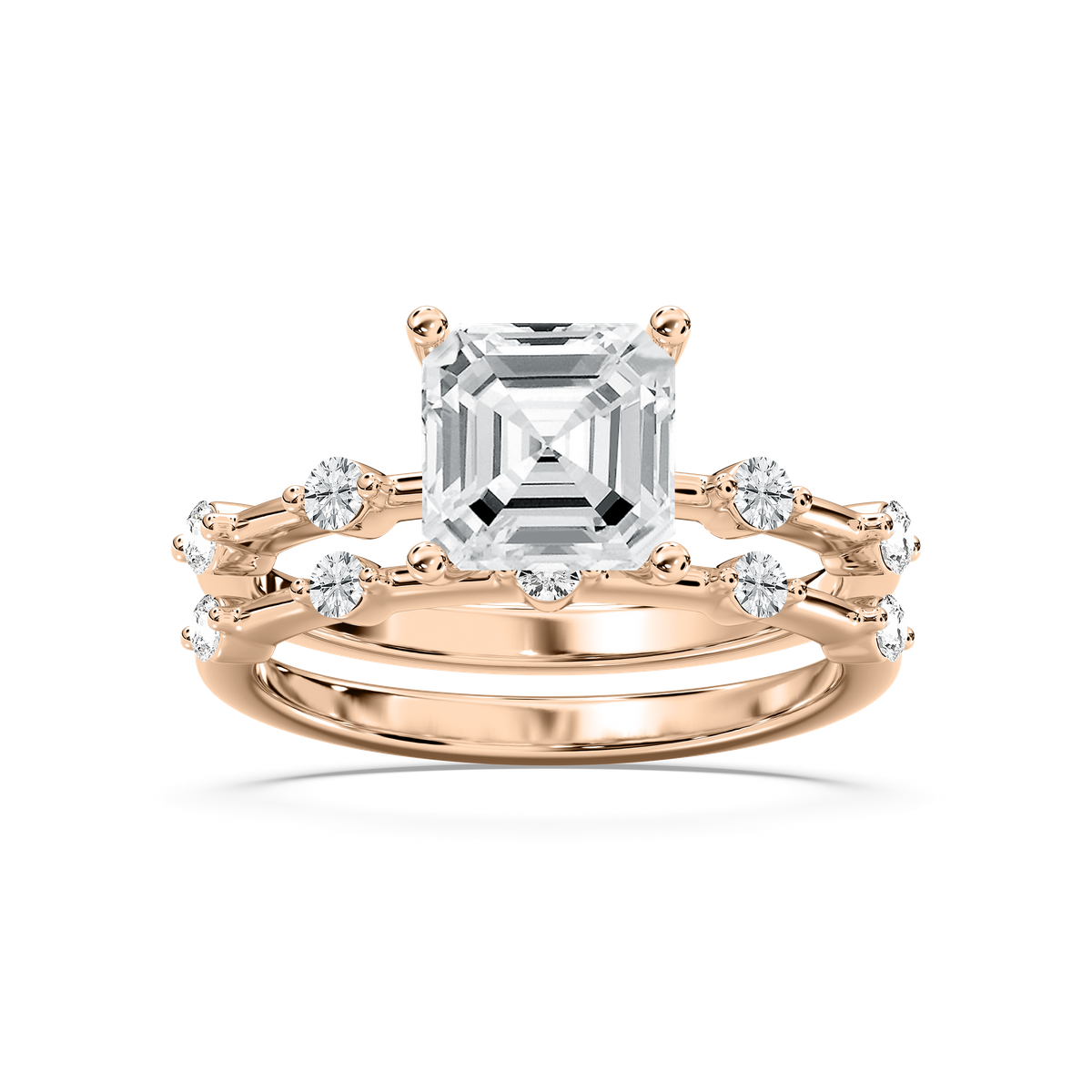 Mila Asscher Cut Wedding Set