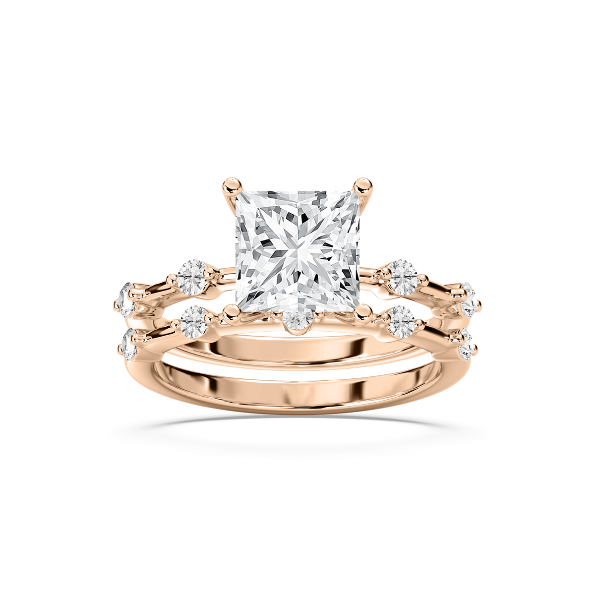 Mila Princess Cut Wedding Set