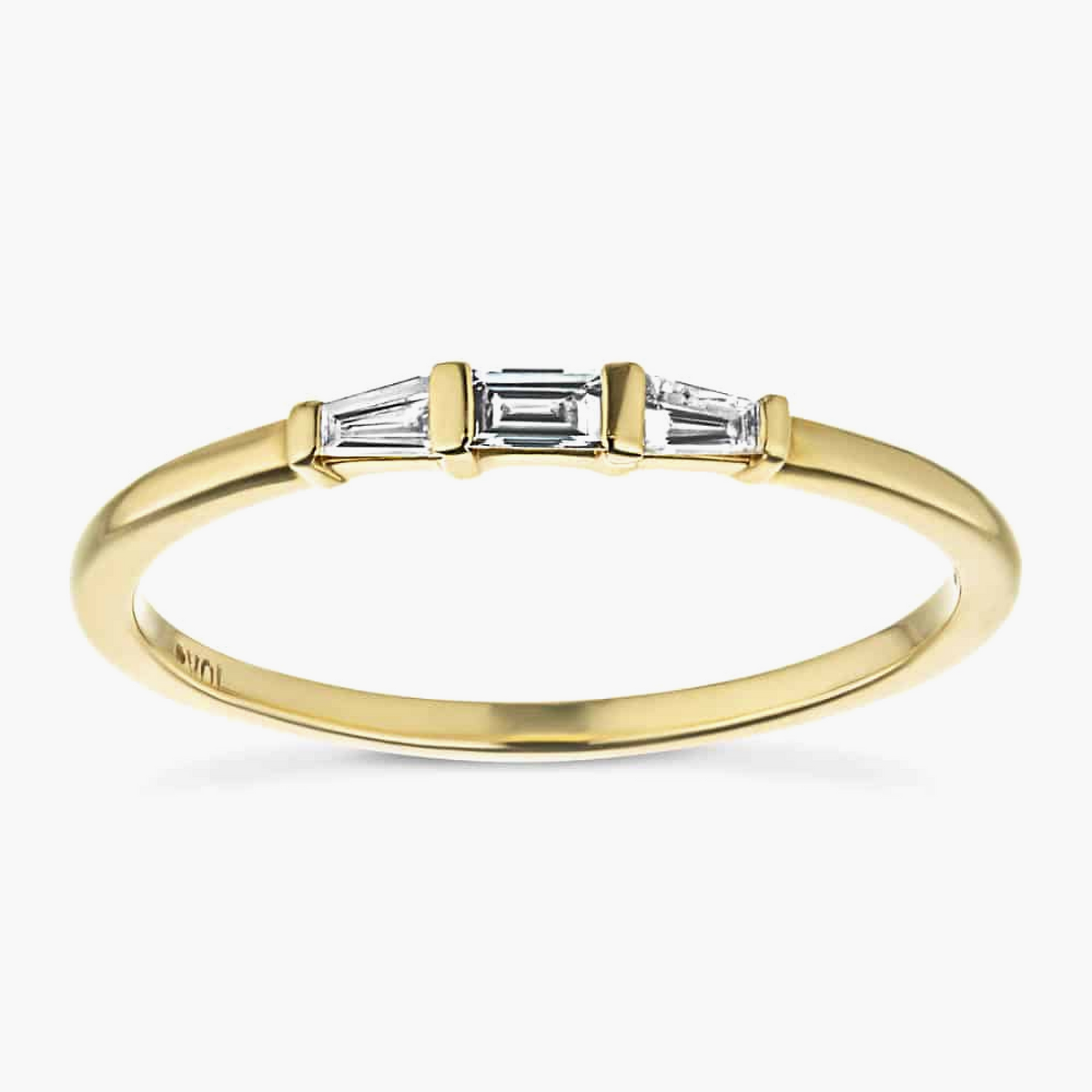 Three Stone Baguette Band