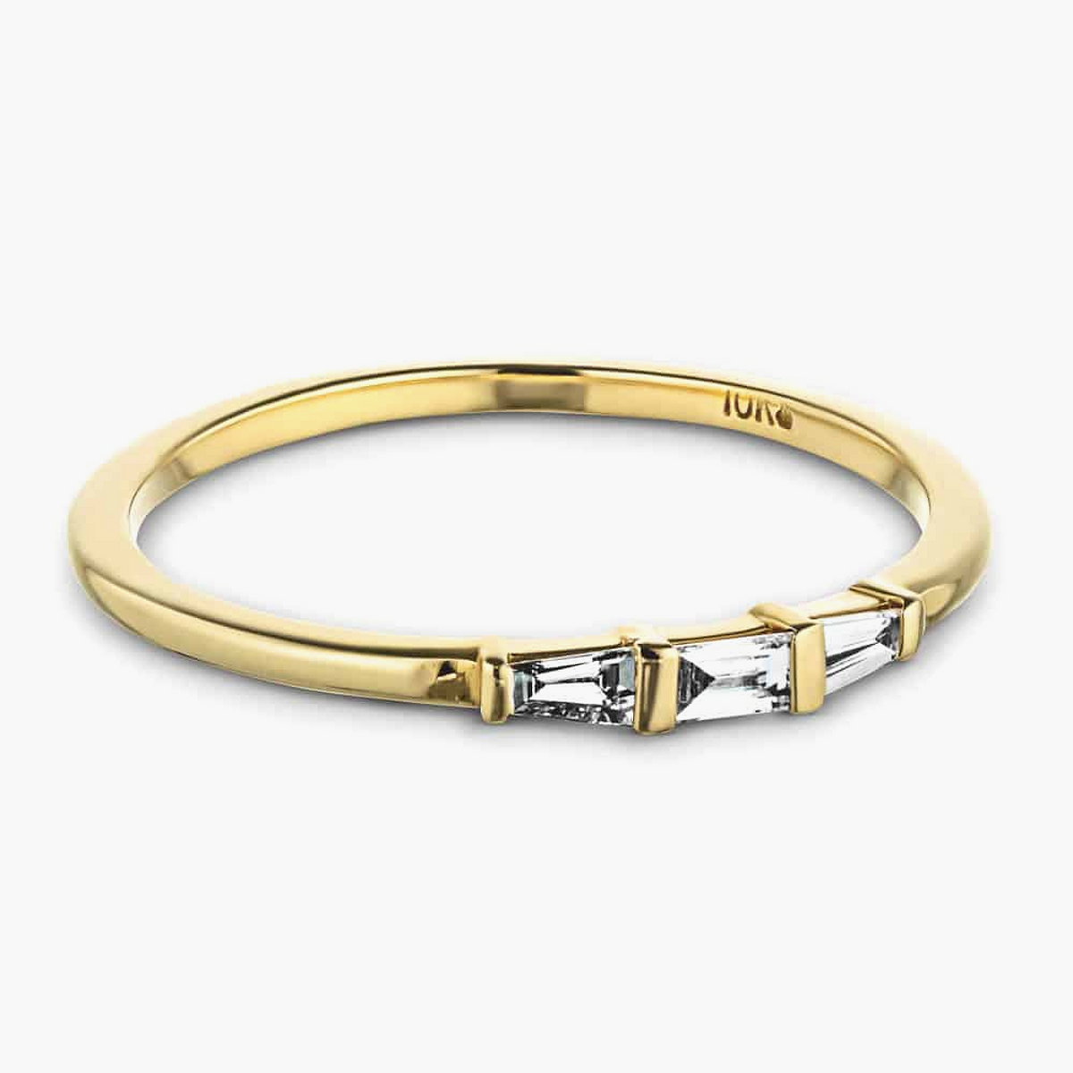 Three Stone Baguette Band