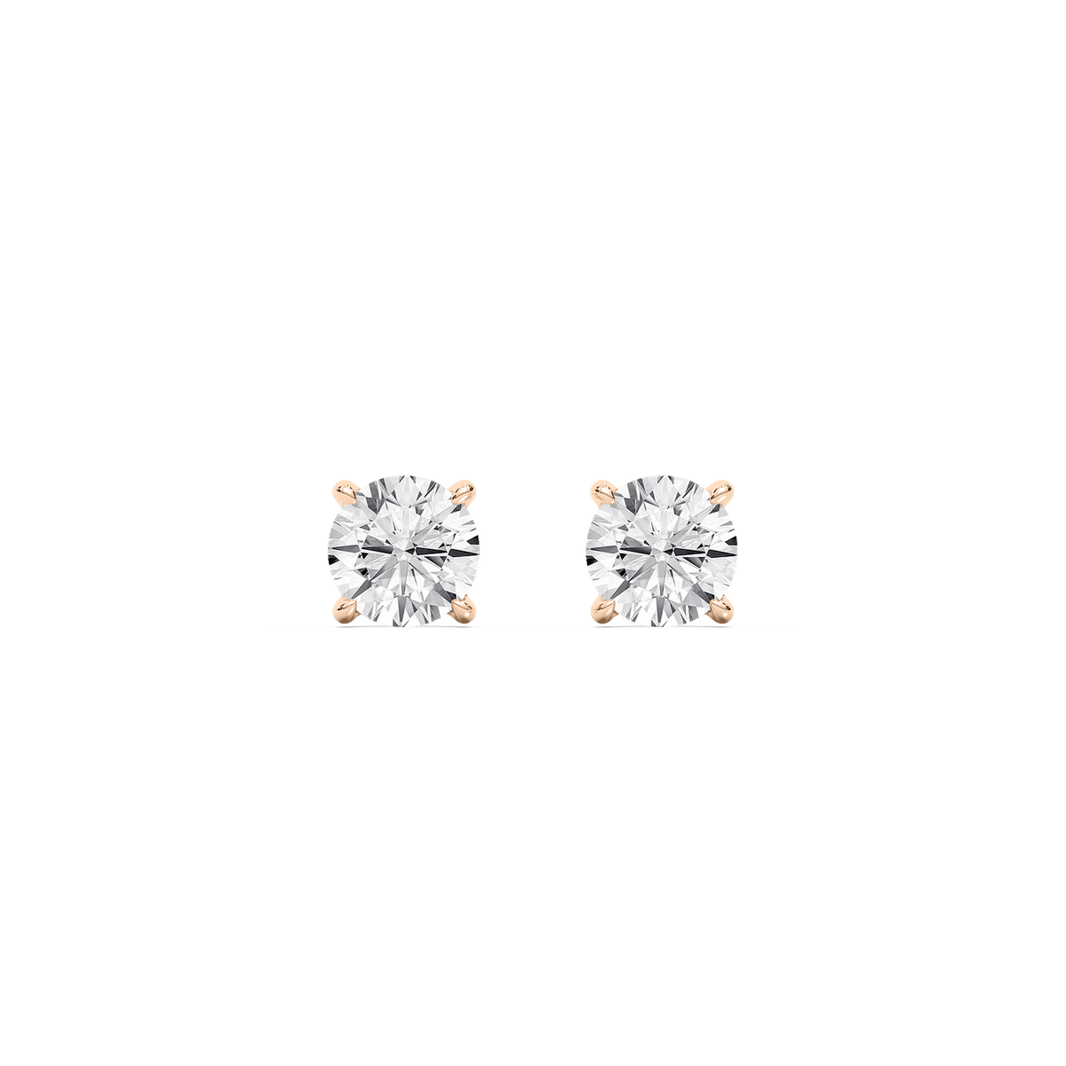 Round Stud Earrings in Rose Gold