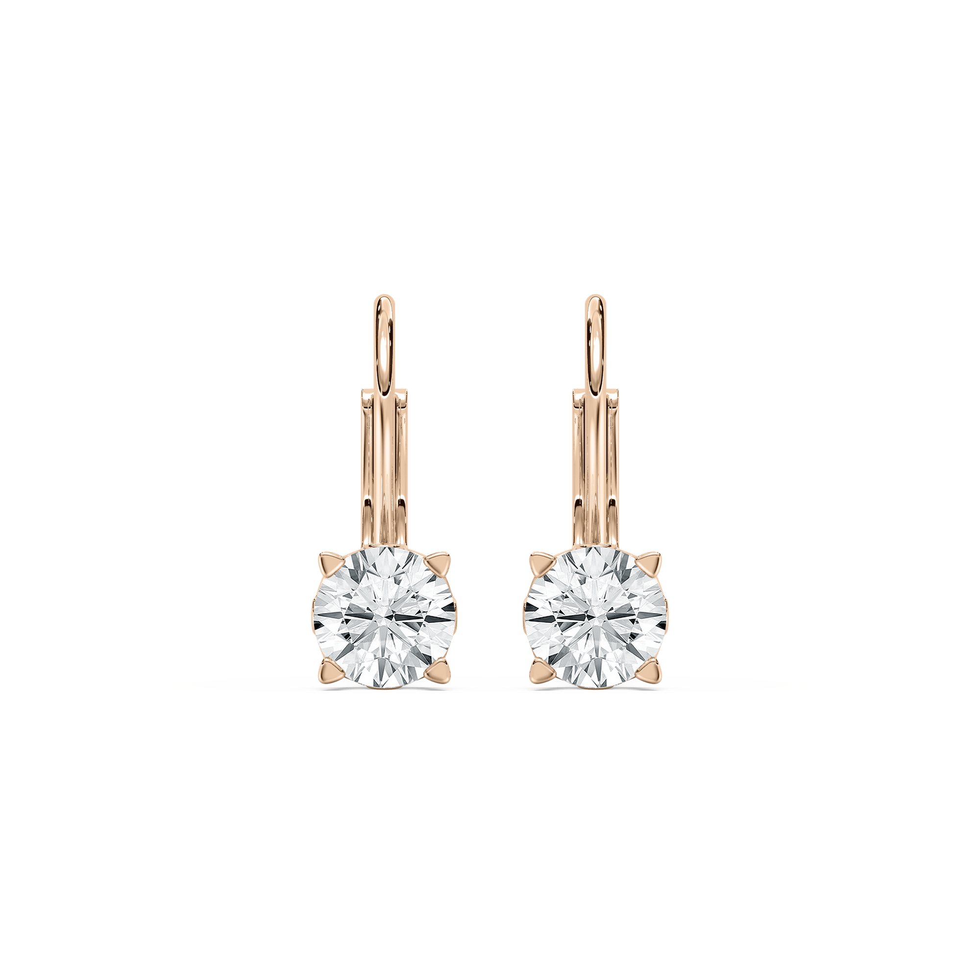 Scroll Drop Round Earrings in Rose Gold