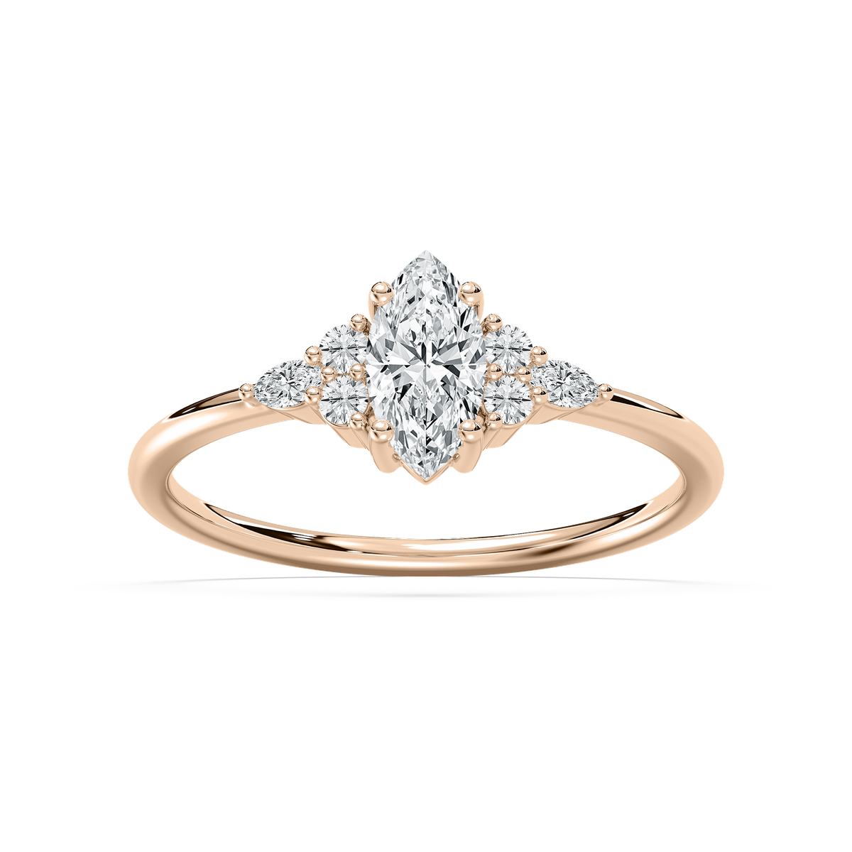 Signe Petite Marquise Engagement Ring in Rose Gold