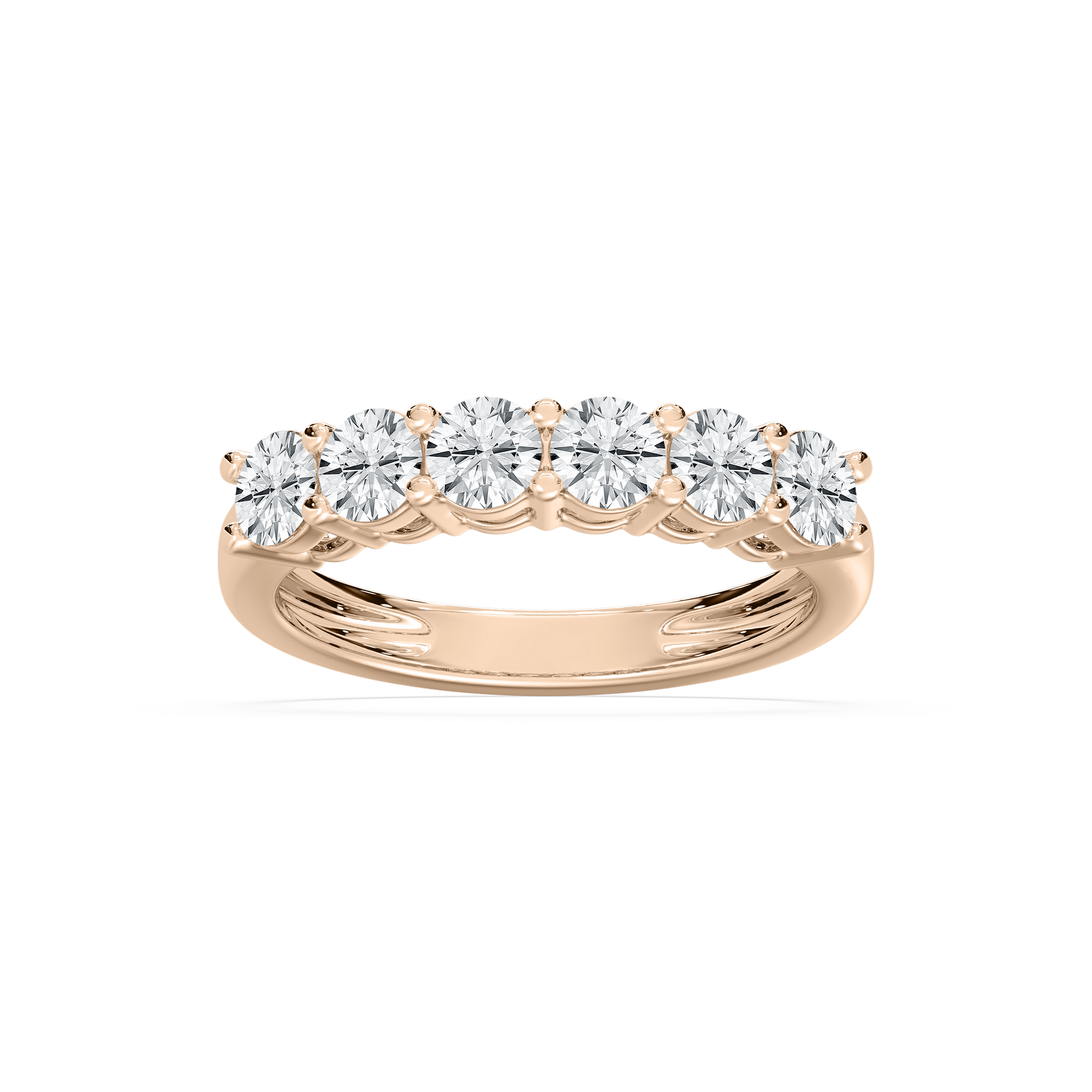 Six-Stone Round Band in Rose Gold