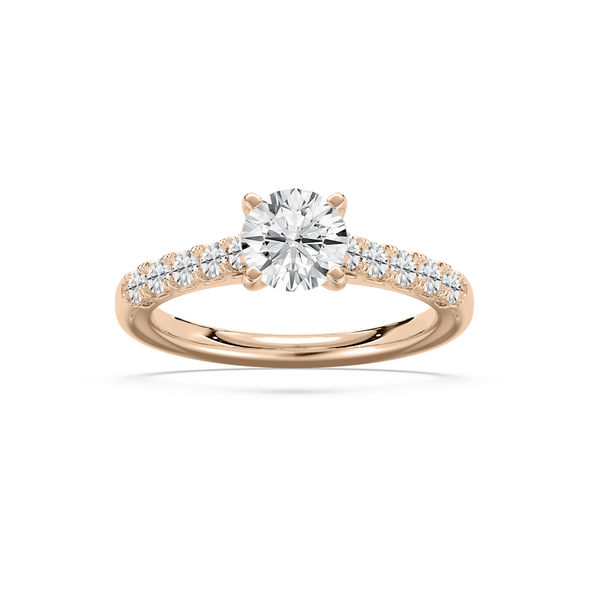 Solitaire Plus Engagement Ring in Rose Gold