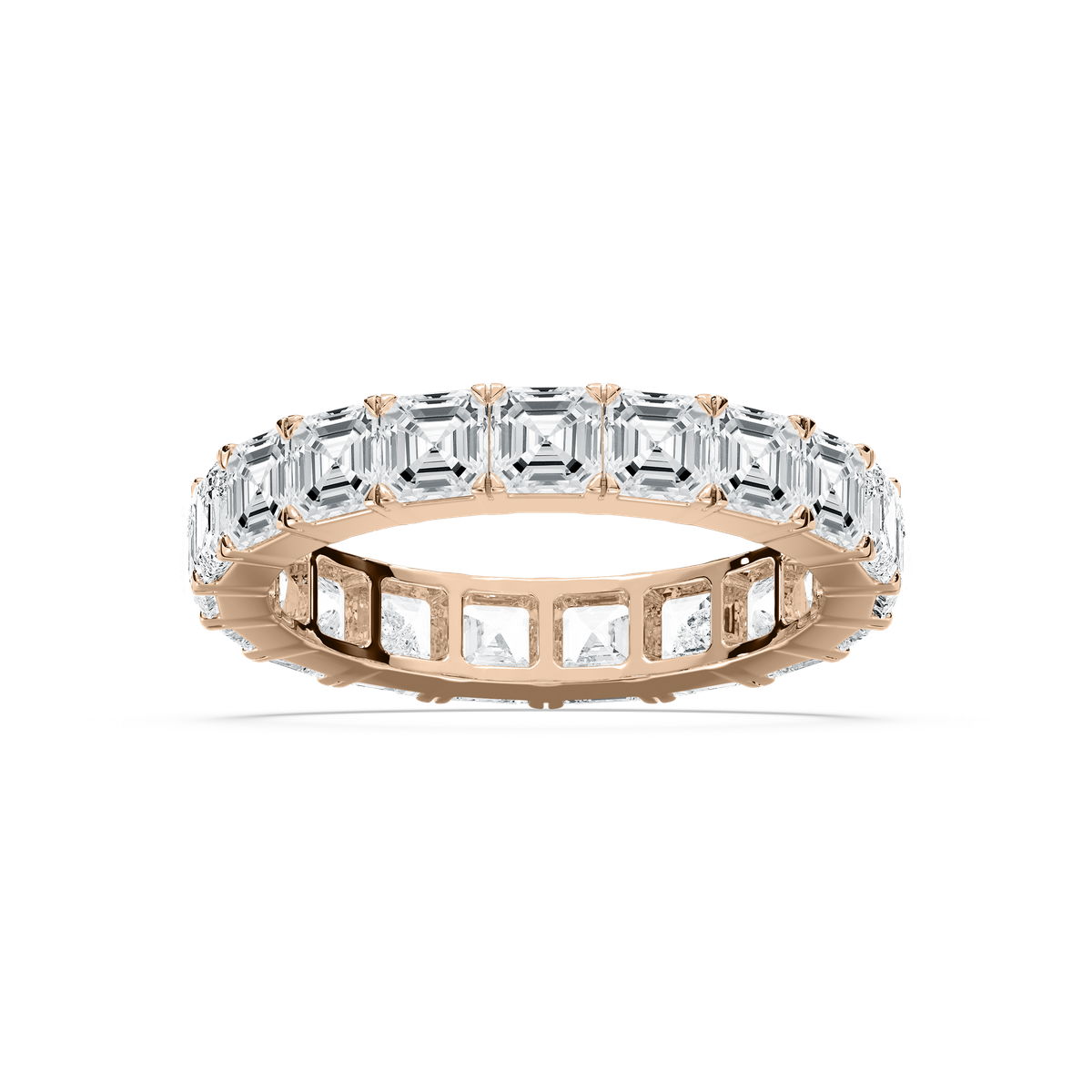 Square Emerald Eternity Ring in Rose Gold