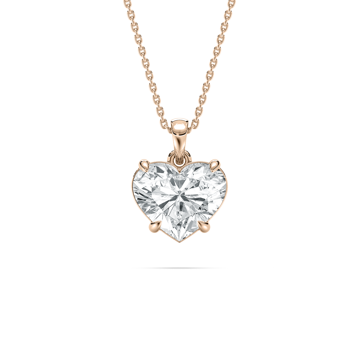 Timeless Heart Solitaire Pendant in Rose Gold