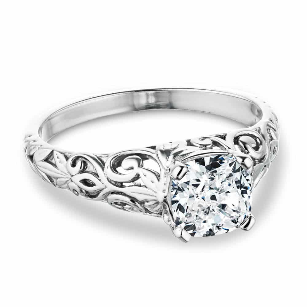 Tory Cushion Lab Grown Diamond Filigree Solitaire Engagement Ring