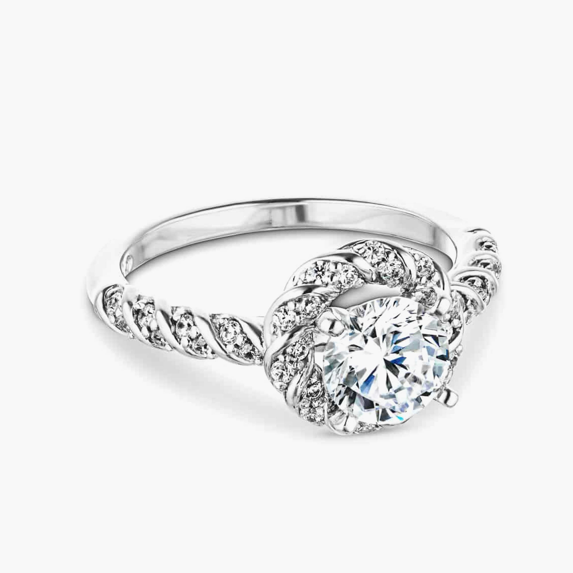 Diamond Entwined Wedding Set