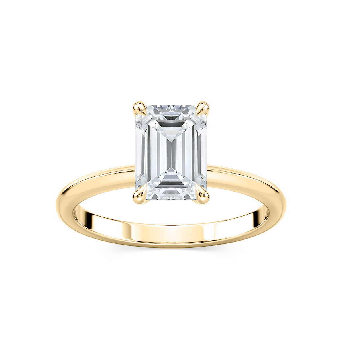 Alma Emerald Lab Grown Diamond Knife Edge Solitaire Engagement Ring