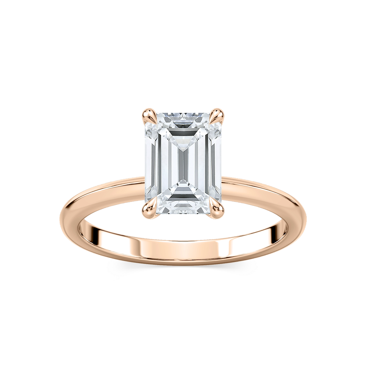 Alma Emerald Lab Grown Diamond Knife Edge Solitaire Engagement Ring