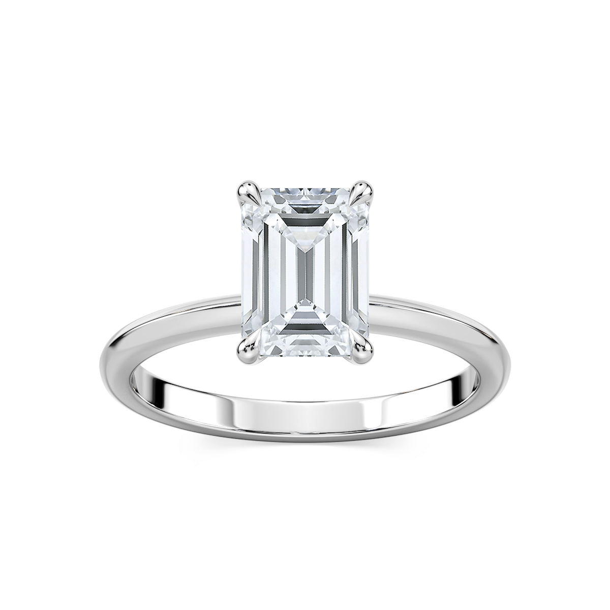 Alma Emerald Lab Grown Diamond Knife Edge Solitaire Engagement Ring