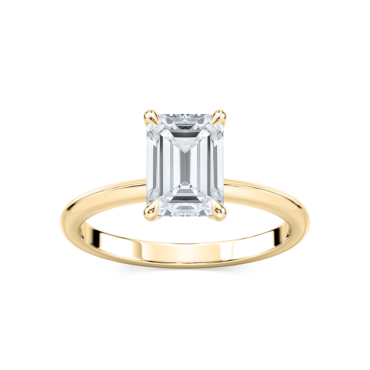 Alma Emerald Lab Grown Diamond Knife Edge Solitaire Engagement Ring