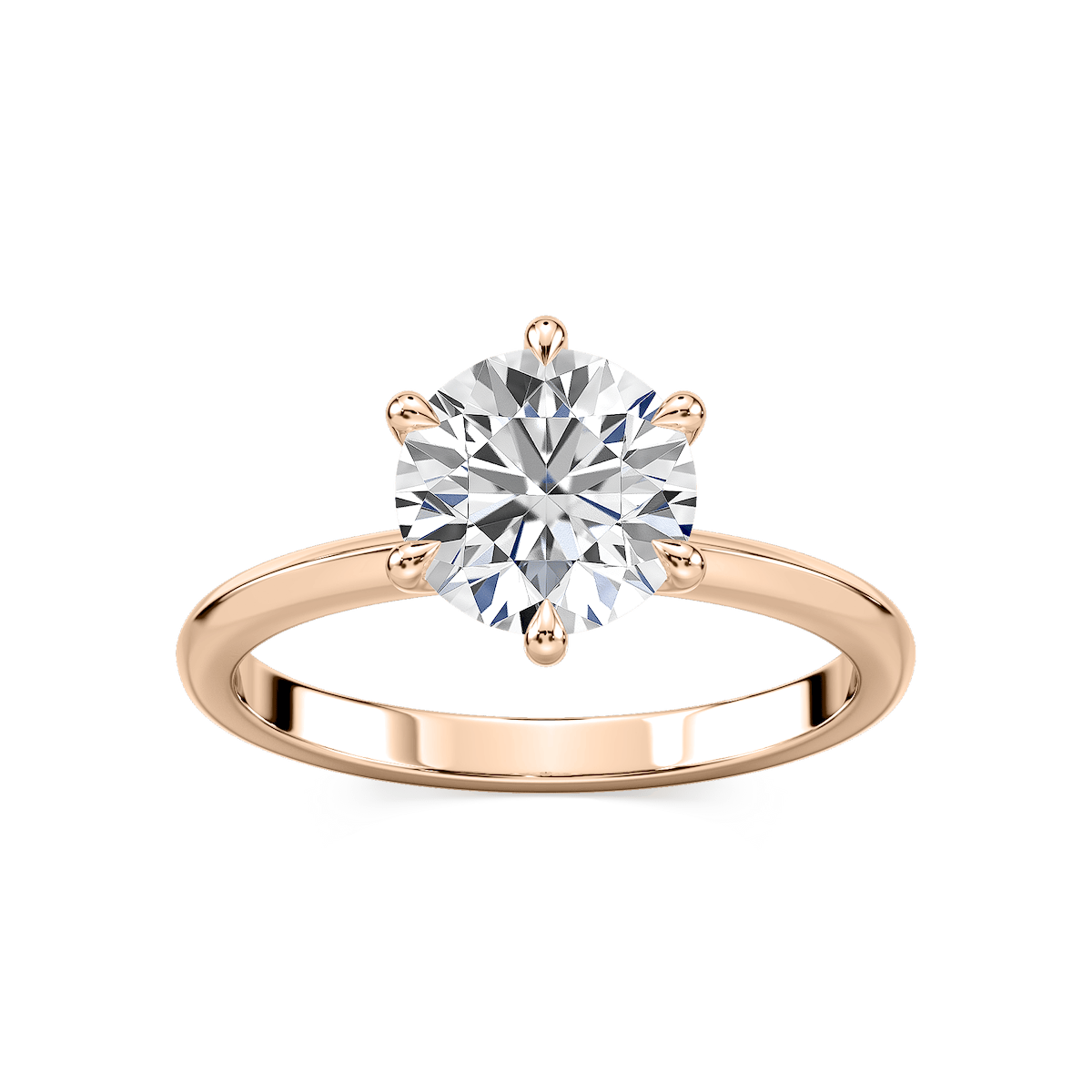 Alma Round Lab Grown Diamond Knife Edge Solitaire Engagement Ring