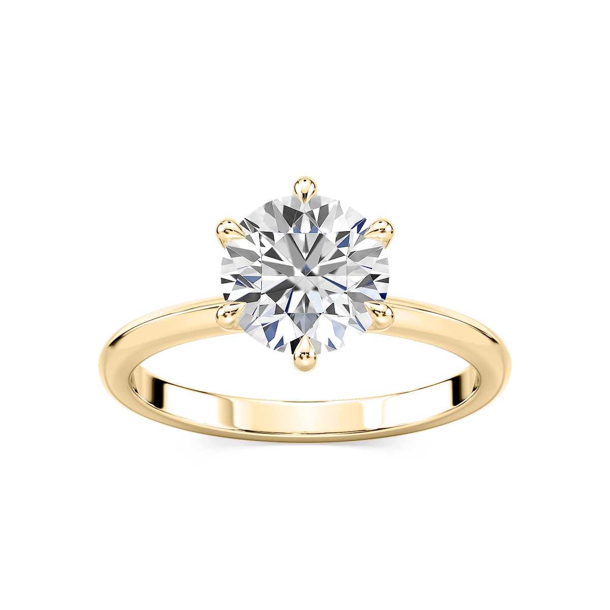 Alma Round Lab Grown Diamond Knife Edge Solitaire Engagement Ring