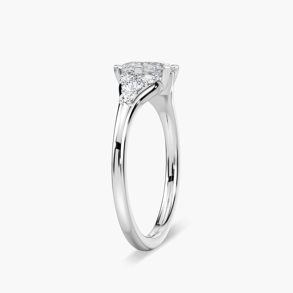 Amira Engagement Ring 14K White Gold - 0.93ctw Lab-Grown Diamond (RTS)
