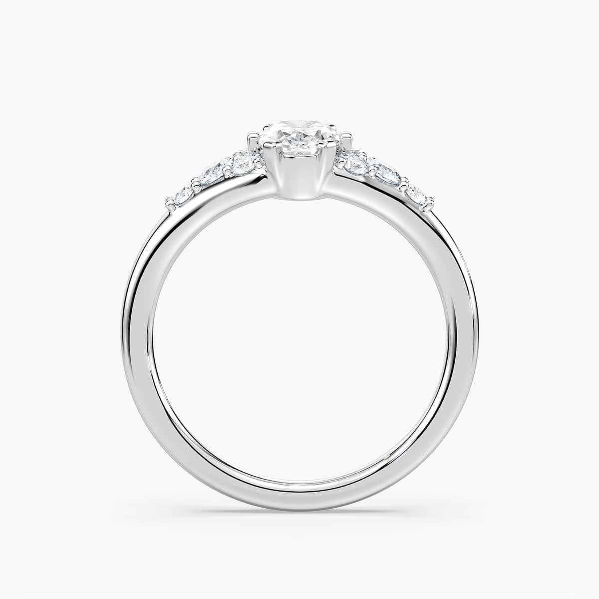 Amira Engagement Ring 14K White Gold - 0.93ctw Lab-Grown Diamond (RTS)