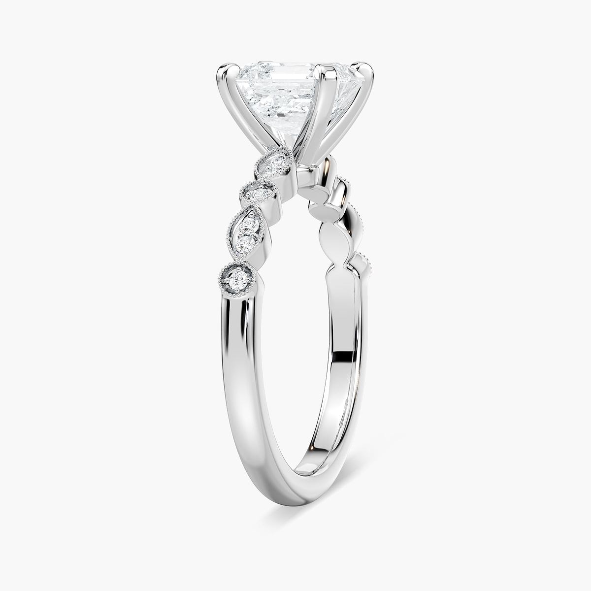 Amore Vintage Engagement Ring - Asscher Cut 1.76ct Lab Grown Diamond (RTS)