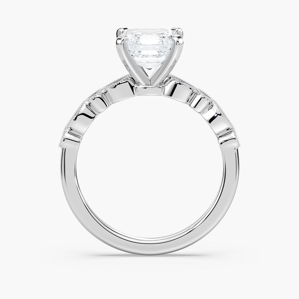 Amore Vintage Engagement Ring - Asscher Cut 1.76ct Lab Grown Diamond (RTS)