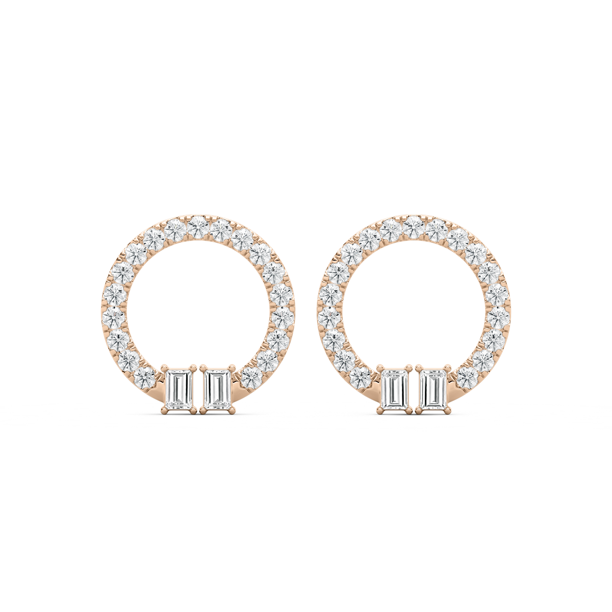 Baguette Circle Fashion Earring