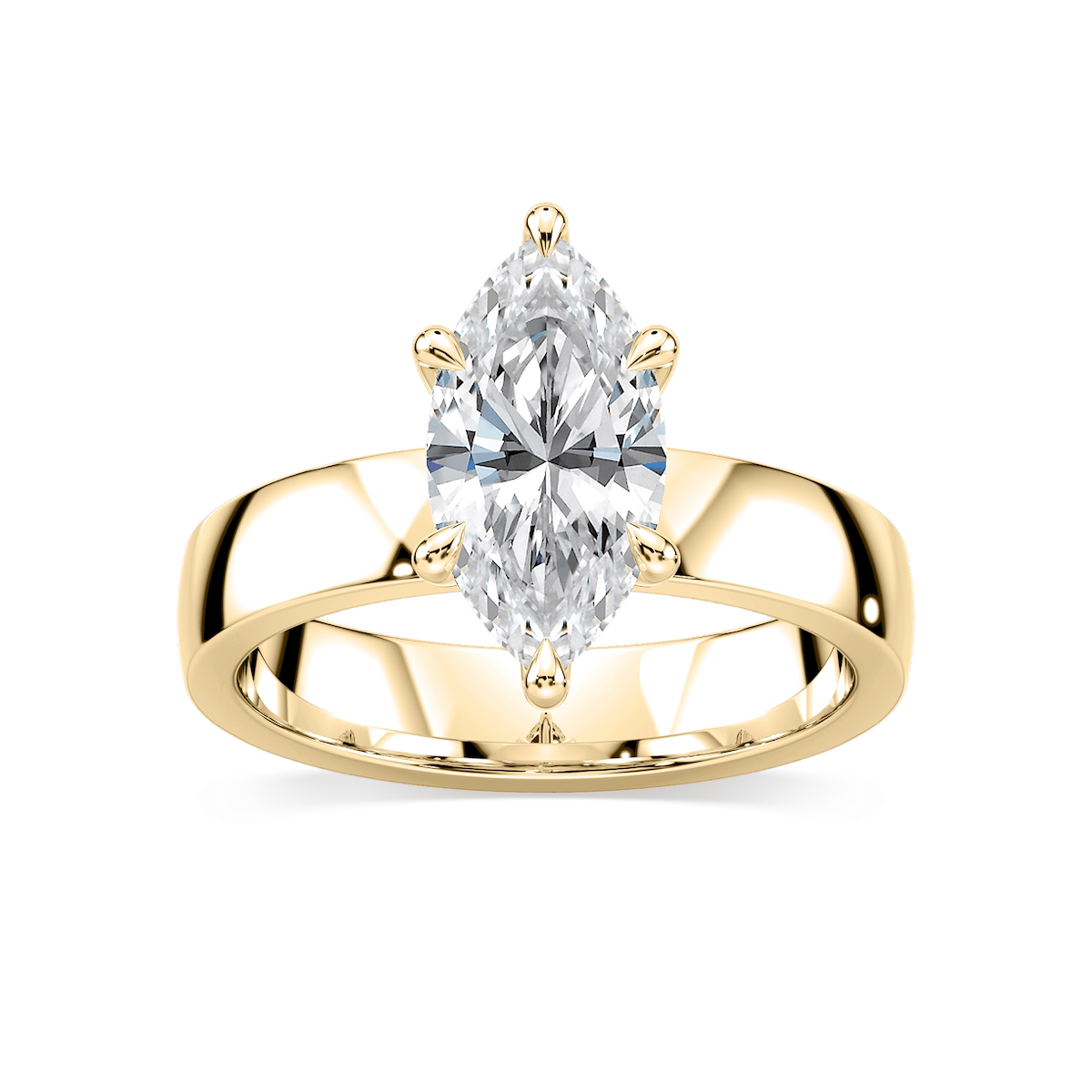 Maya Marquise Lab Grown Diamond 4mm Cigar Band Solitaire Engagement Ring