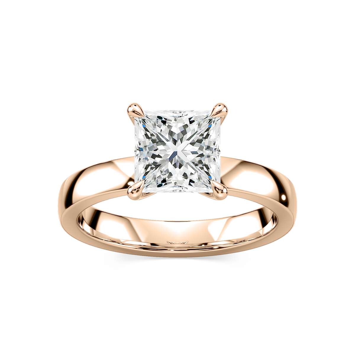 Maya Princess Lab Grown Diamond 3mm Cigar Band Solitaire Engagement Ring