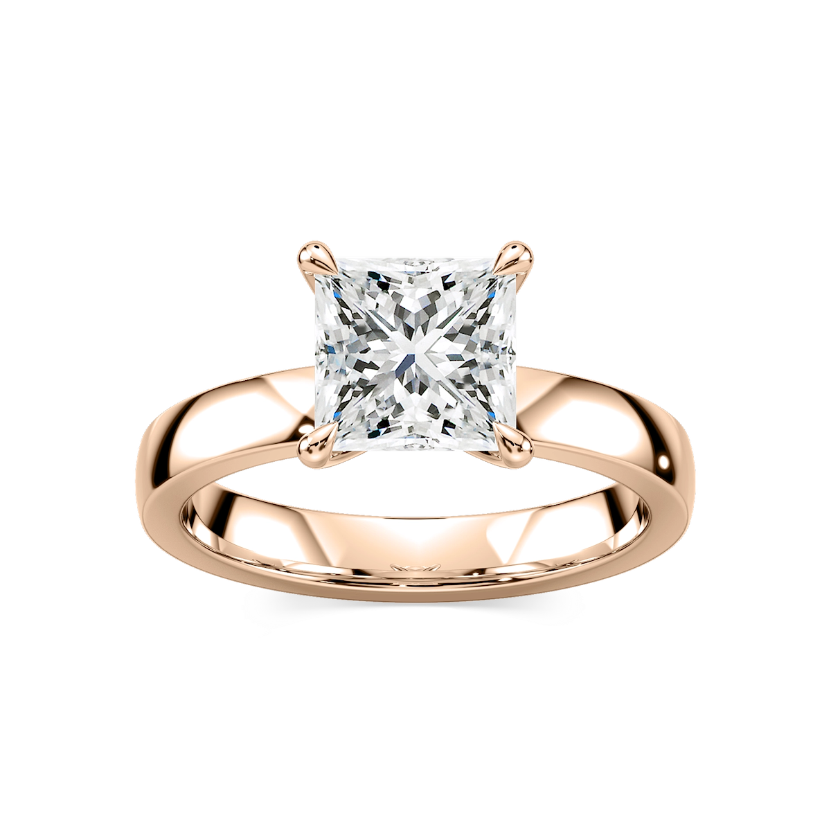 Maya Princess Lab Grown Diamond 3mm Cigar Band Solitaire Engagement Ring