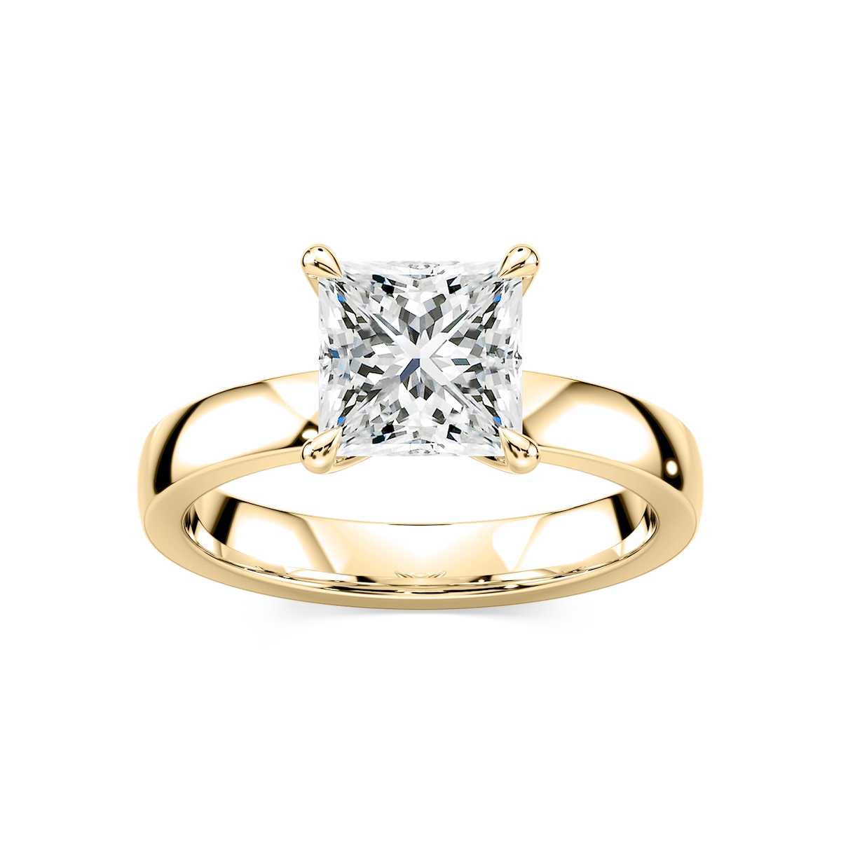 Maya Princess Lab Grown Diamond 3mm Cigar Band Solitaire Engagement Ring
